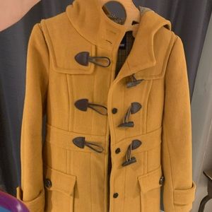 Mustard yellow Burberry Toggle Coat